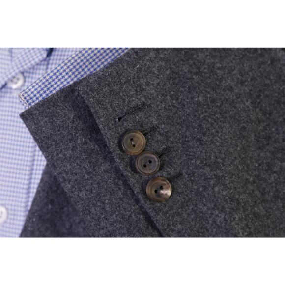 Edgar Pomeroy Bespoke Gray Cashmere Flannel Double Breasted Blazer 44XL - Picture 7 of 10